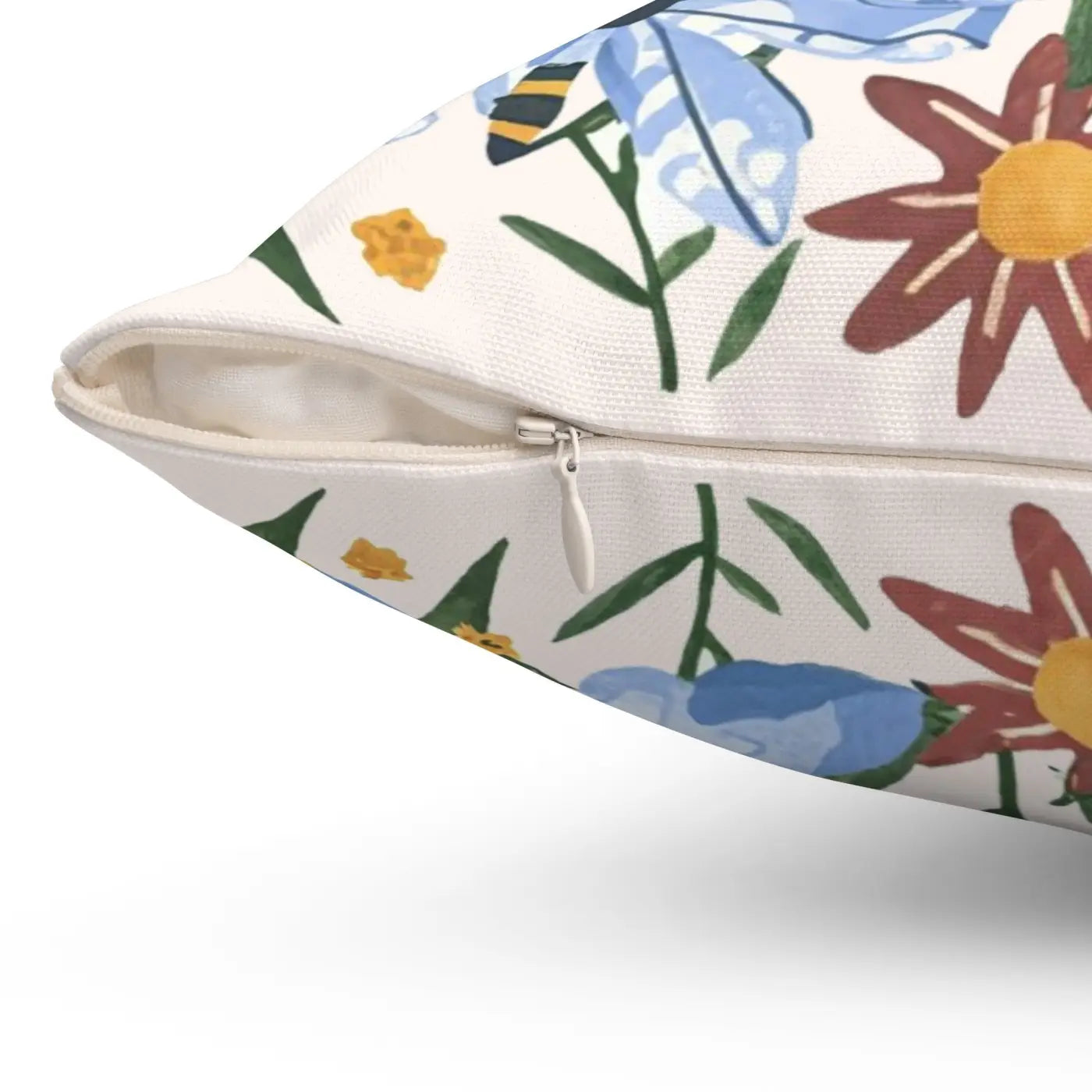 Bright Spring Flowers Polyester Square Pillow - DipaliZ