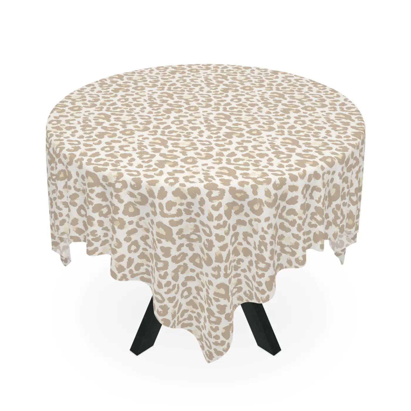 Beige Leopard Print Tablecloth - Neutral Animal Print Dining - DipaliZ