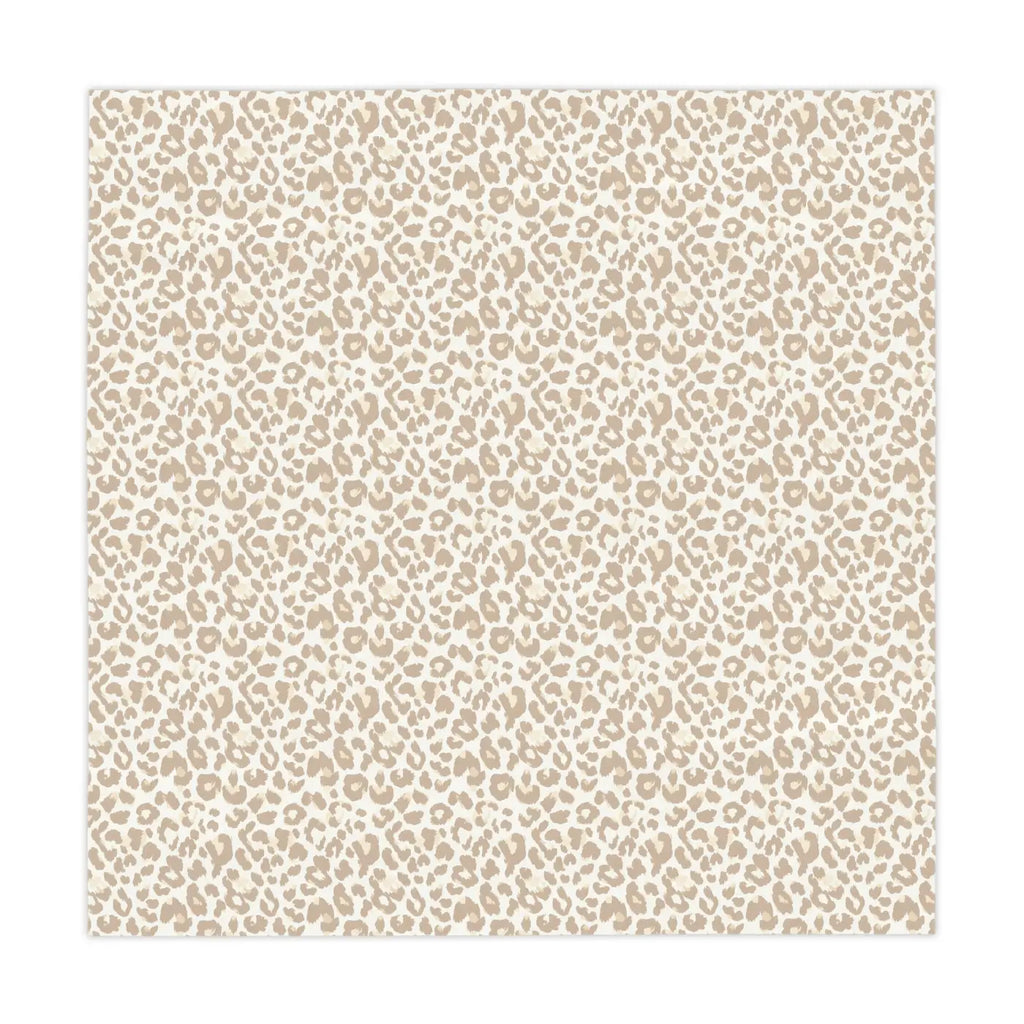 Beige Leopard Print Tablecloth - Neutral Animal Print Dining - DipaliZ