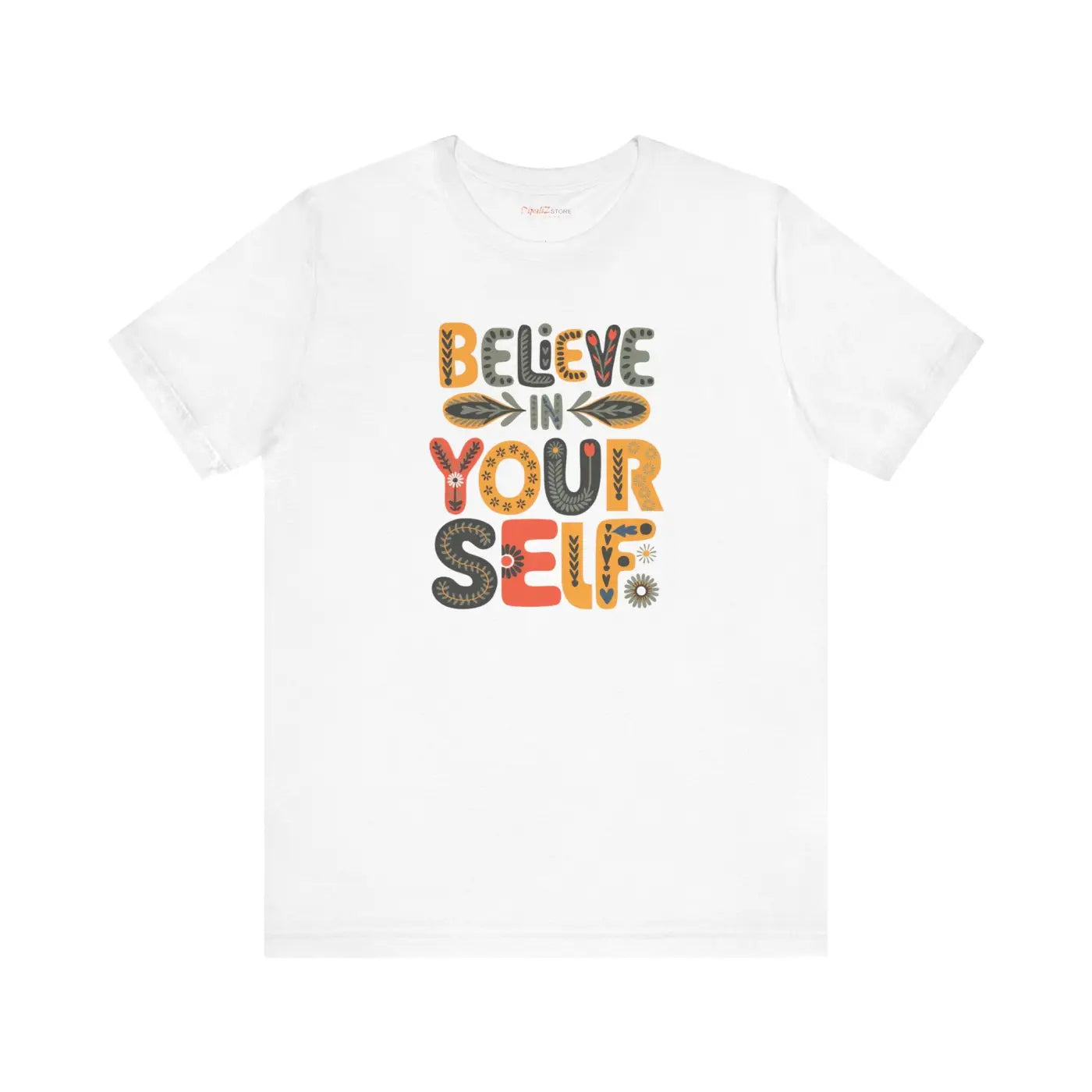 Premium Floral Unisex Jersey Tee - Believe in Yourself - DipaliZ