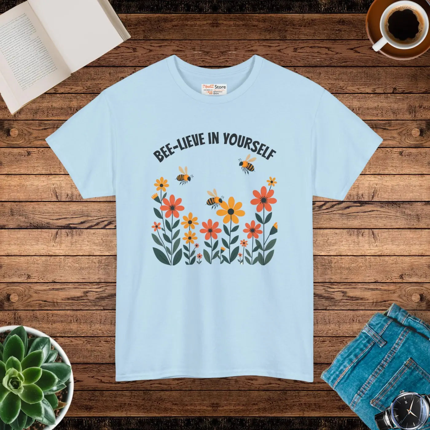 Unisex Heavy Cotton Tee - Believe in Yourself Design - DipaliZ