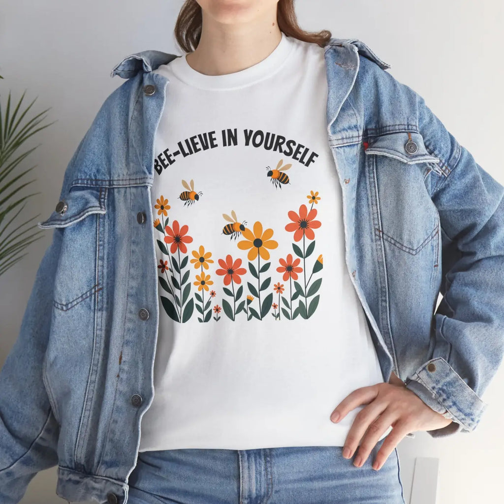Unisex Heavy Cotton Tee - Believe in Yourself Design - DipaliZ