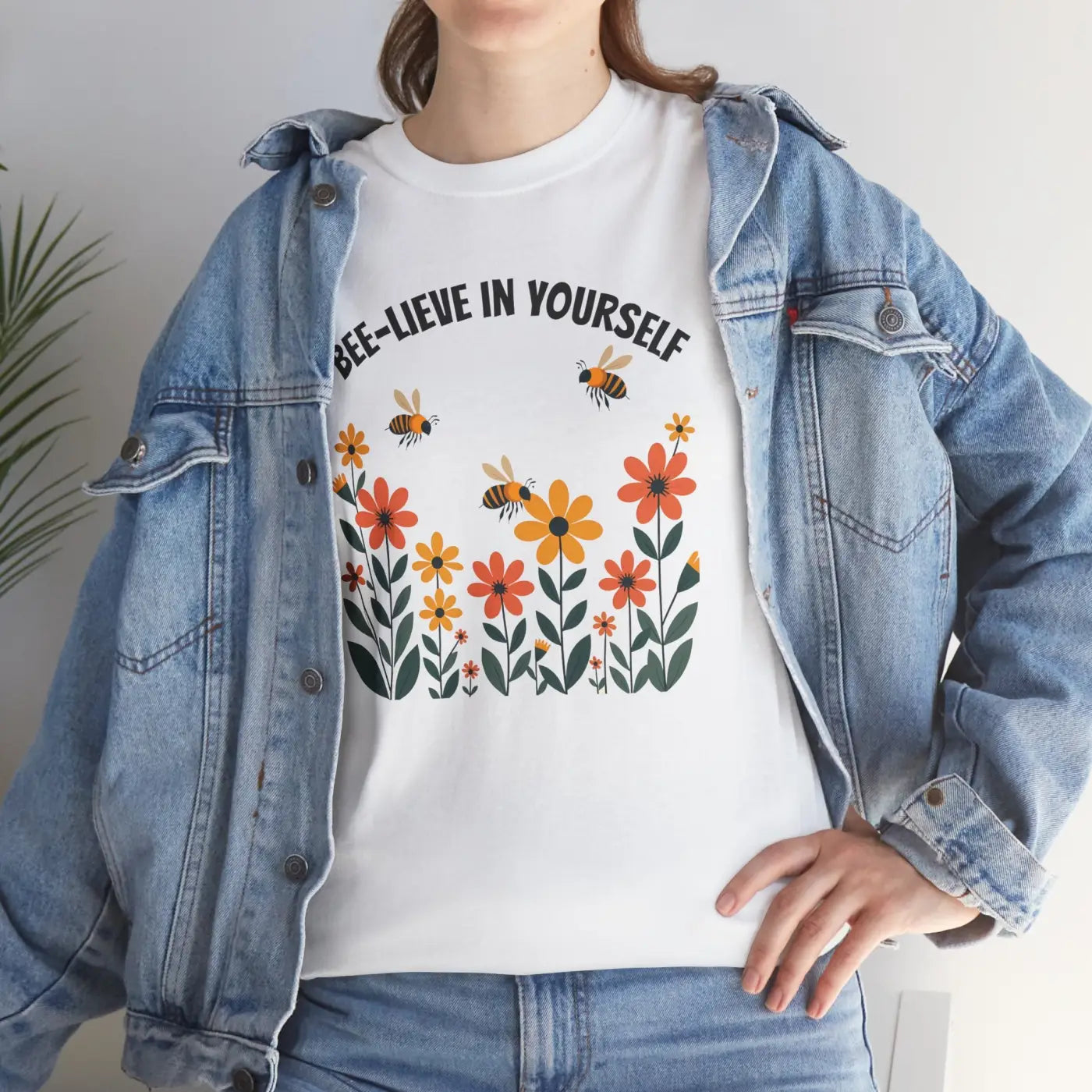 Unisex Heavy Cotton Tee - Believe in Yourself Design - DipaliZ