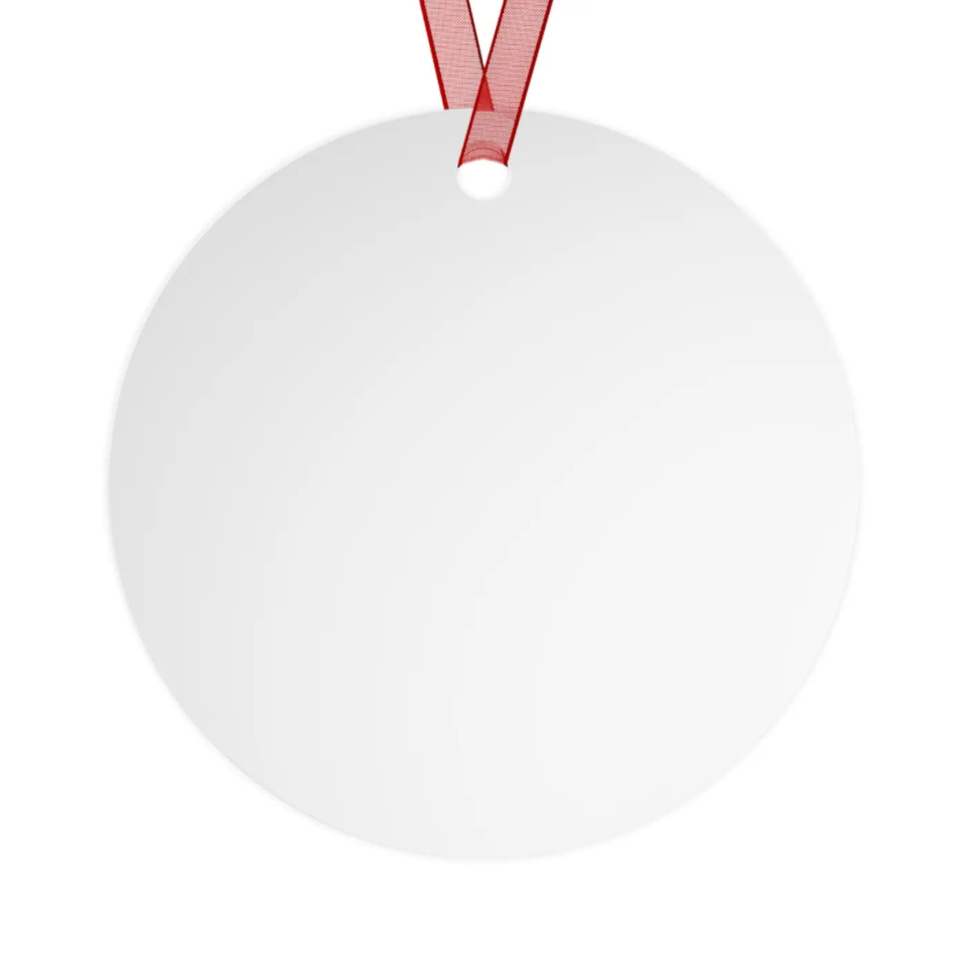 Frosted Bell Metal Ornament - Nordic Winter with Red Ribbon - DipaliZ