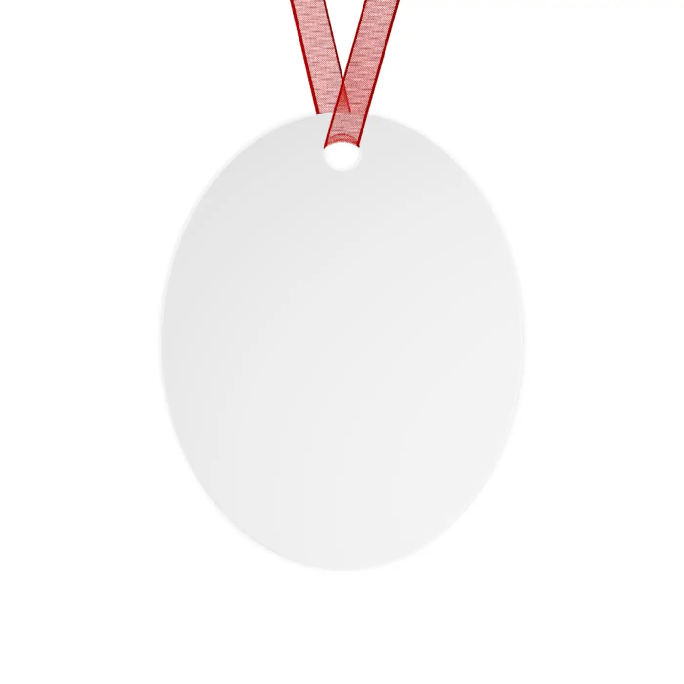 Frosted Bell Metal Ornament - Nordic Winter with Red Ribbon - DipaliZ