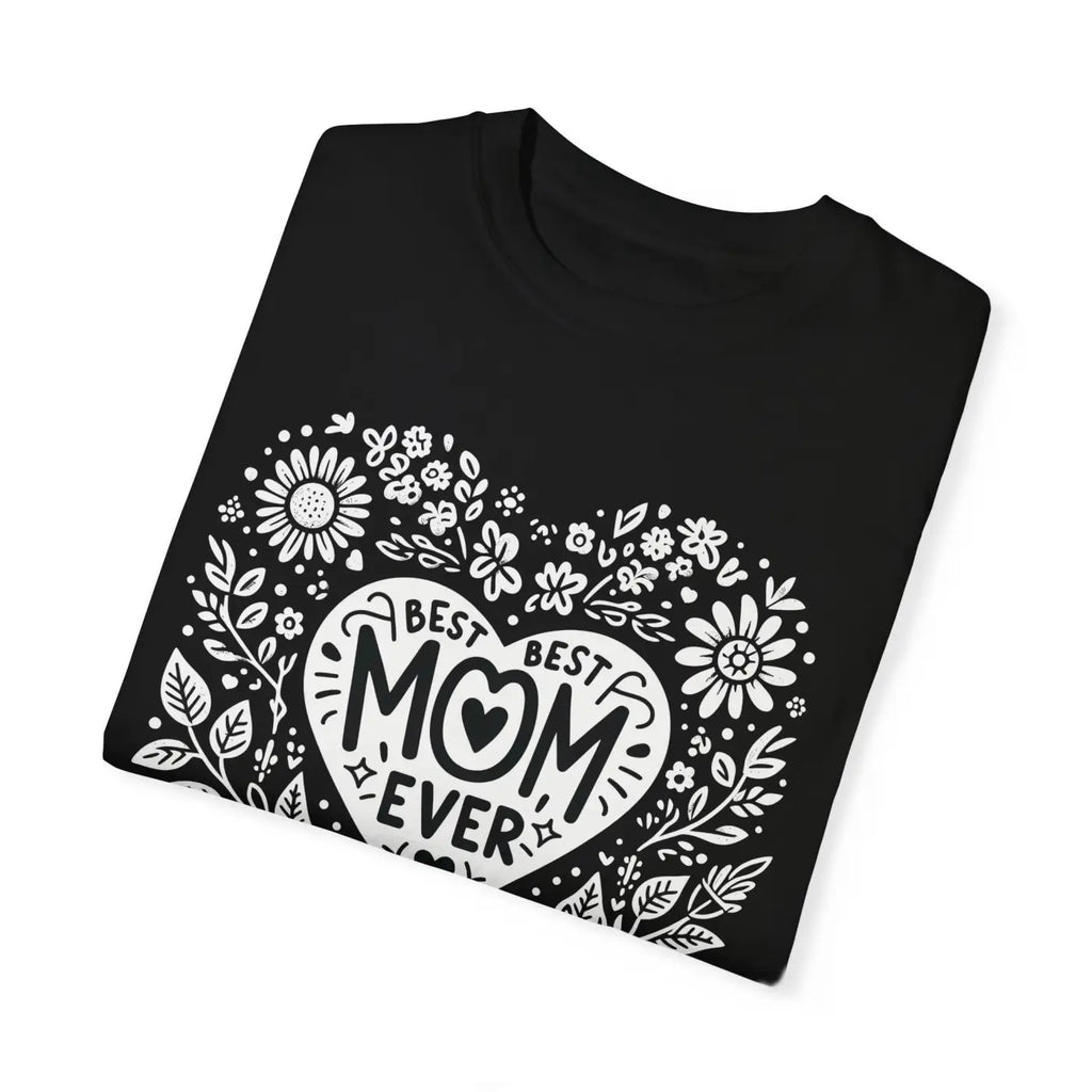 Mom Heart Floral Unisex Garment-Dyed T-Shirt - DipaliZ