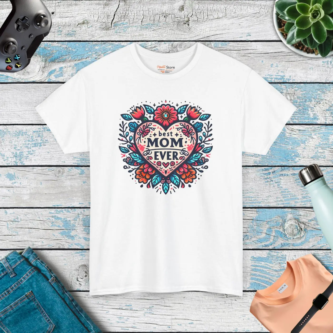 Best Mom Ever Unisex Heavy Cotton Tee - Heartfelt Gift - DipaliZ