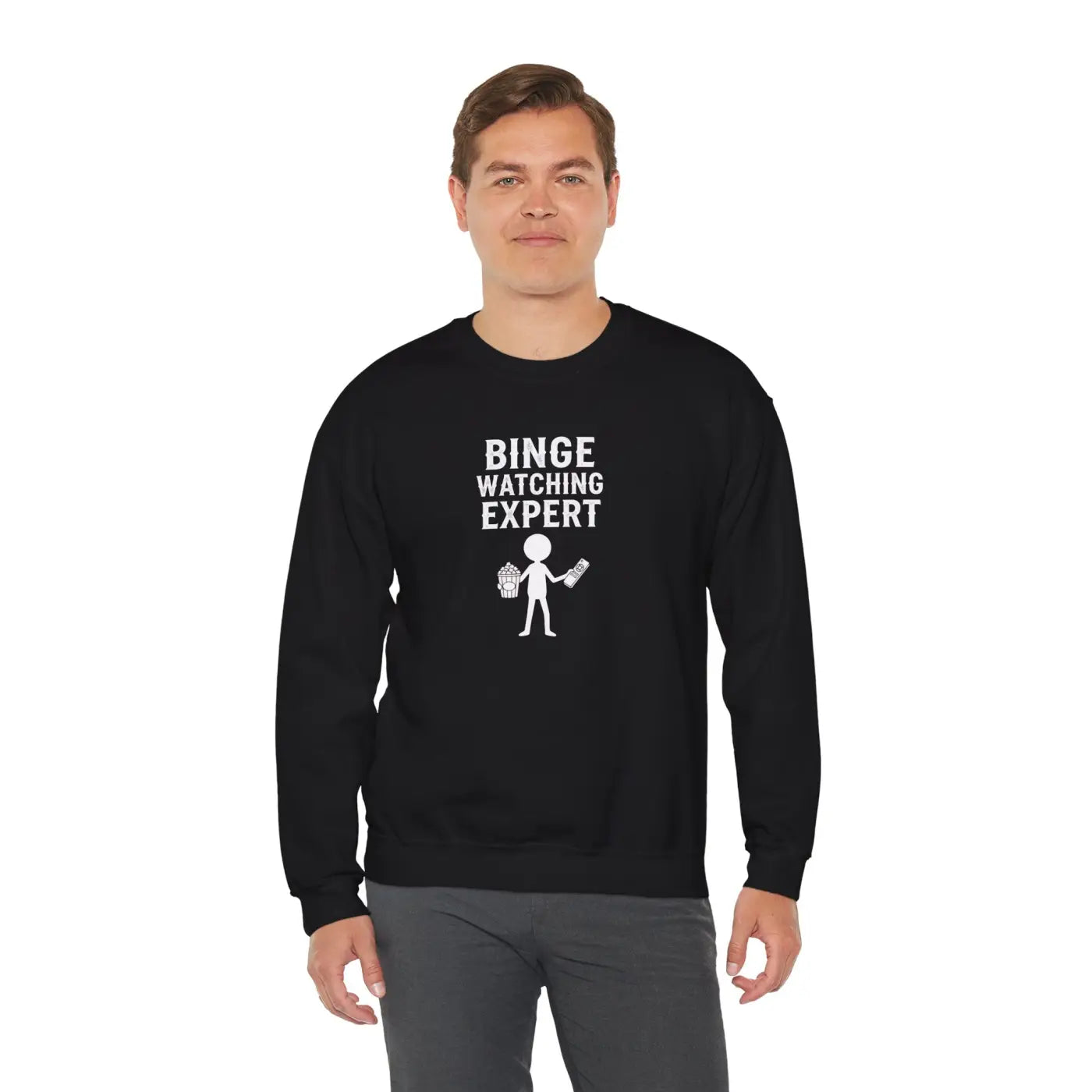Binge Watching Expert Crewneck Sweatshirt - Cozy Streaming - DipaliZ
