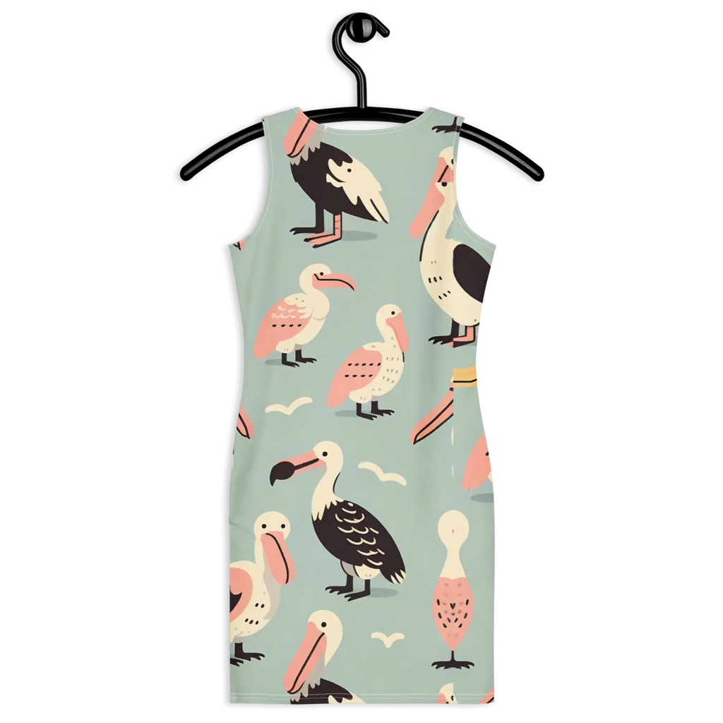 Bird Pattern Bodycon Dress - Trendy Outfit Statement - DipaliZ
