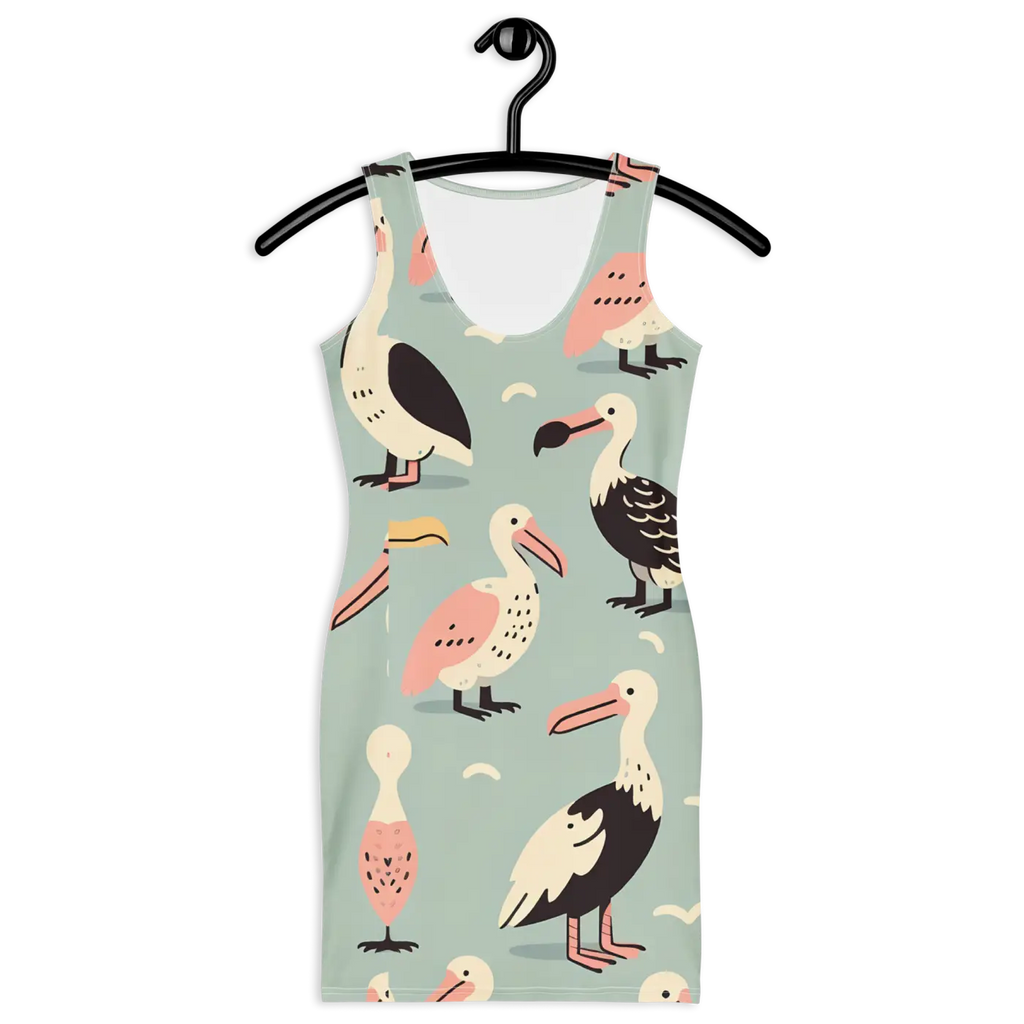 Bird Pattern Bodycon Dress - Trendy Outfit Statement - DipaliZ