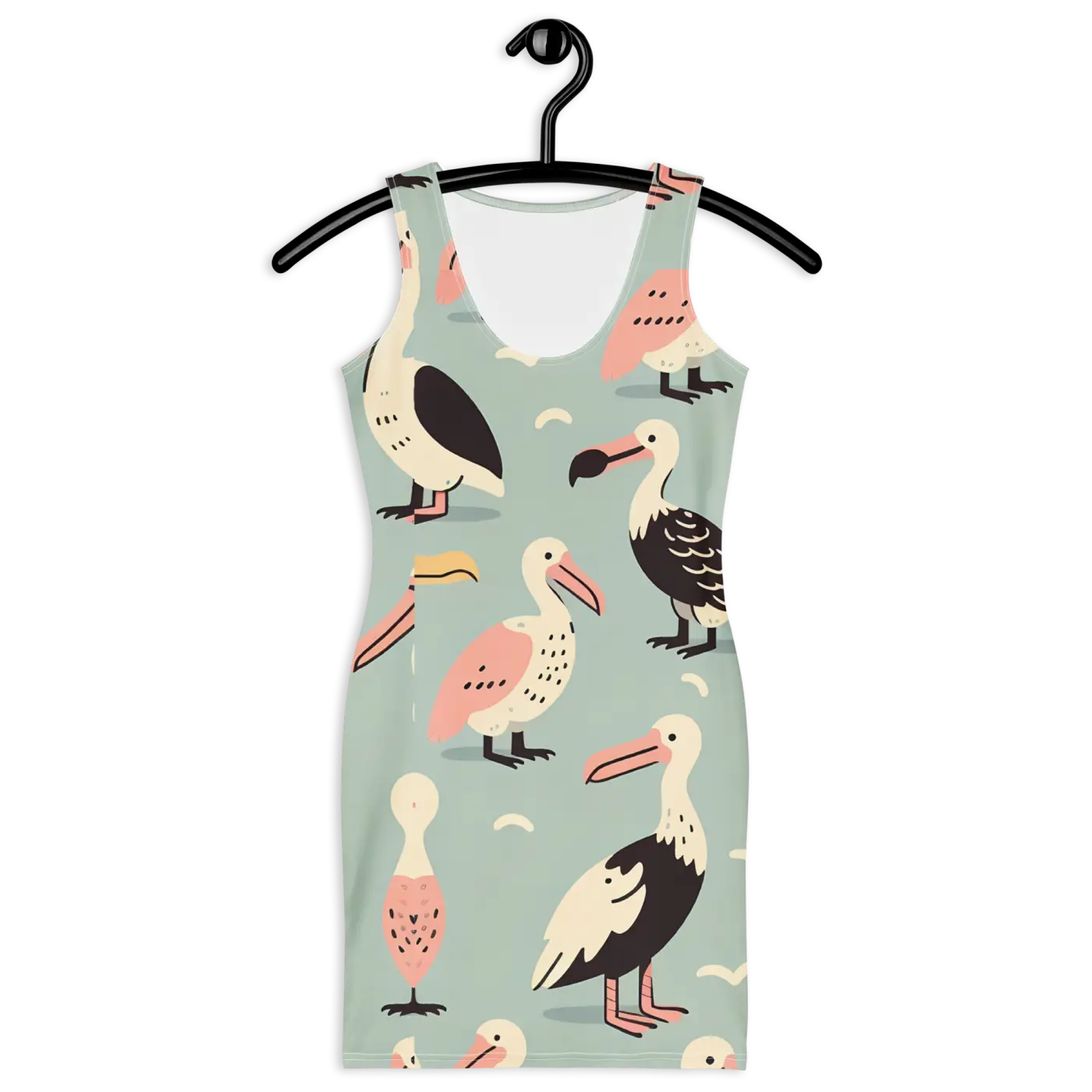 Bird Pattern Bodycon Dress - Trendy Outfit Statement - DipaliZ