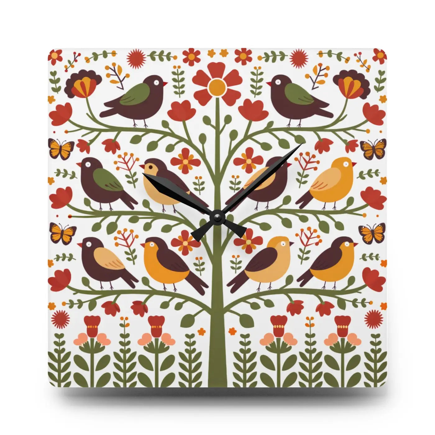 Vintage Bird Wall Clock - Vibrant Prints for Home - DipaliZ