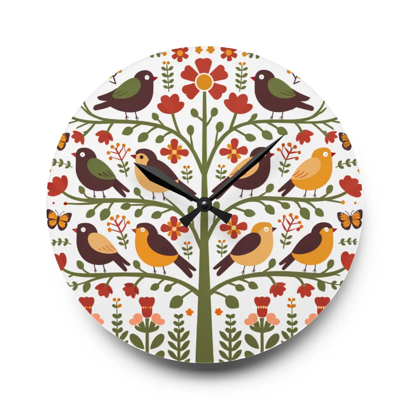 Vintage Bird Wall Clock - Vibrant Prints for Home - DipaliZ