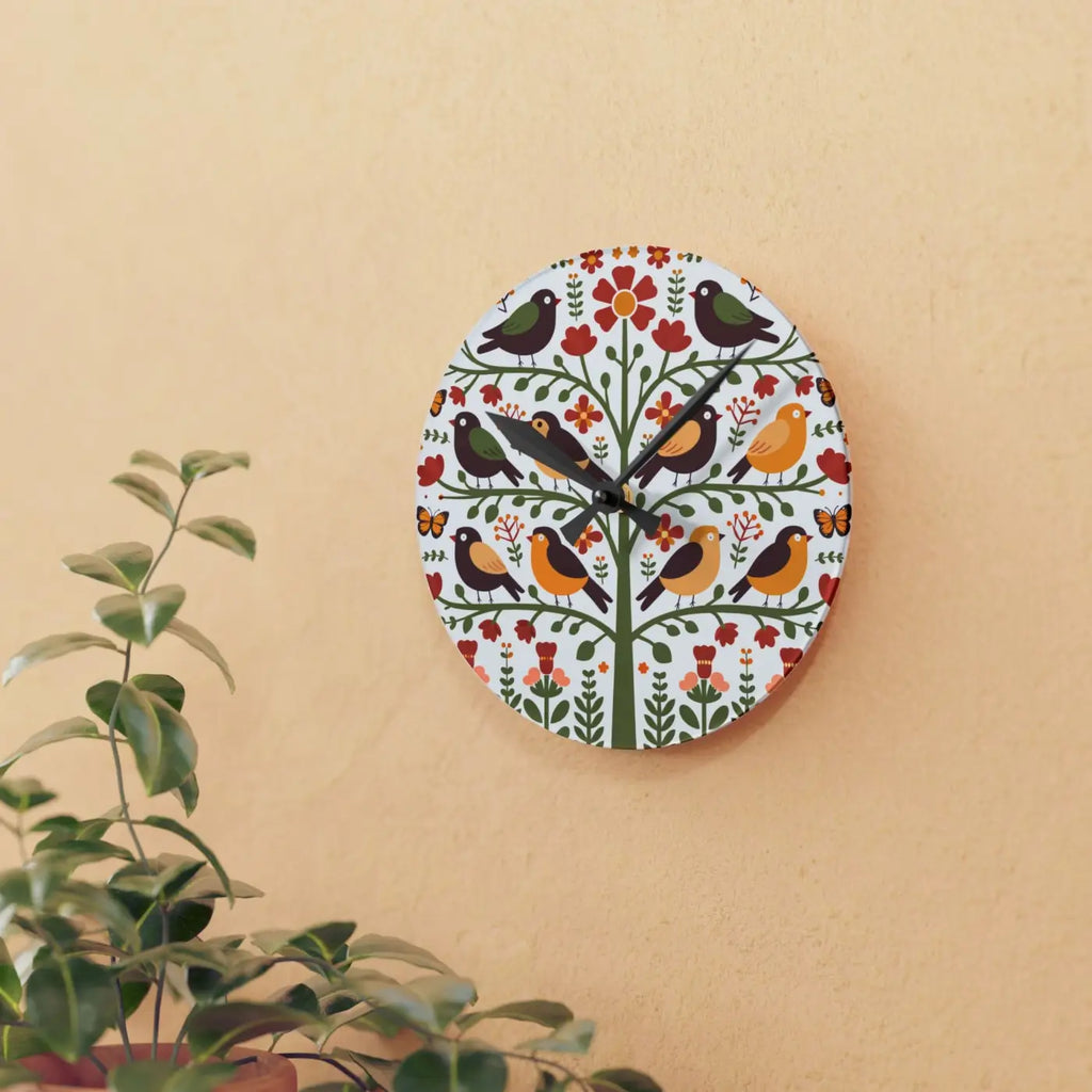 Vintage Bird Wall Clock - Vibrant Prints for Home - DipaliZ