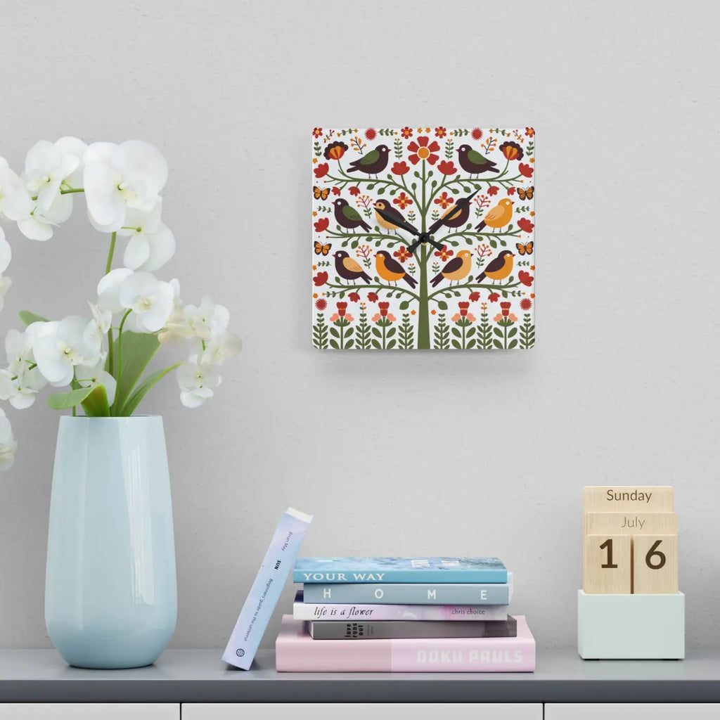 Vintage Bird Wall Clock - Vibrant Prints for Home - DipaliZ