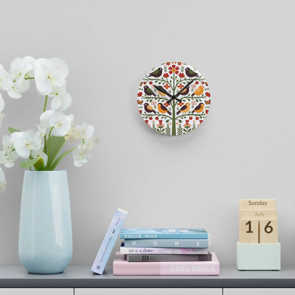 Vintage Bird Wall Clock - Vibrant Prints for Home - DipaliZ