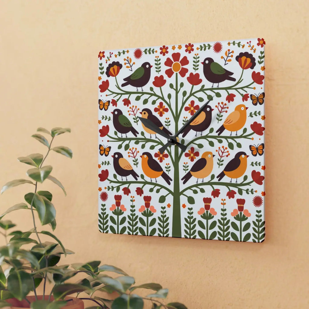 Vintage Bird Wall Clock - Vibrant Prints for Home - DipaliZ