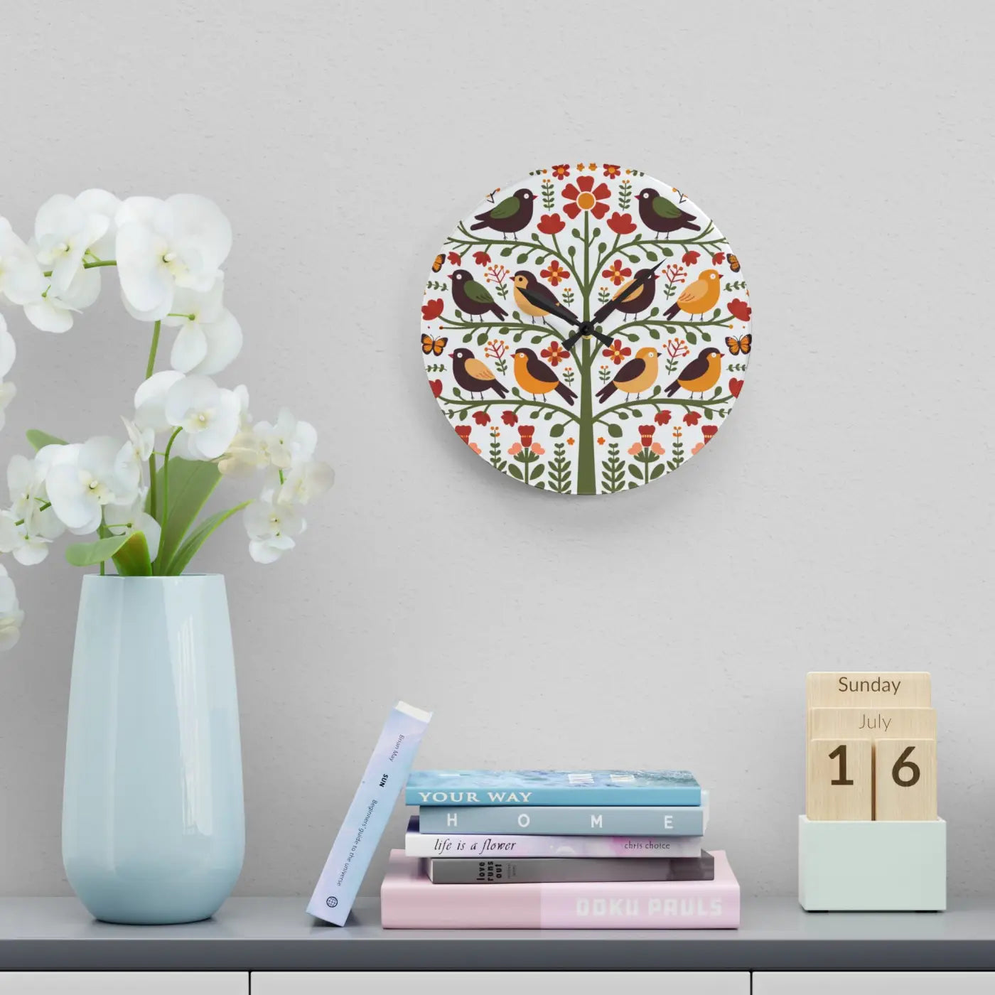 Vintage Bird Wall Clock - Vibrant Prints for Home - DipaliZ
