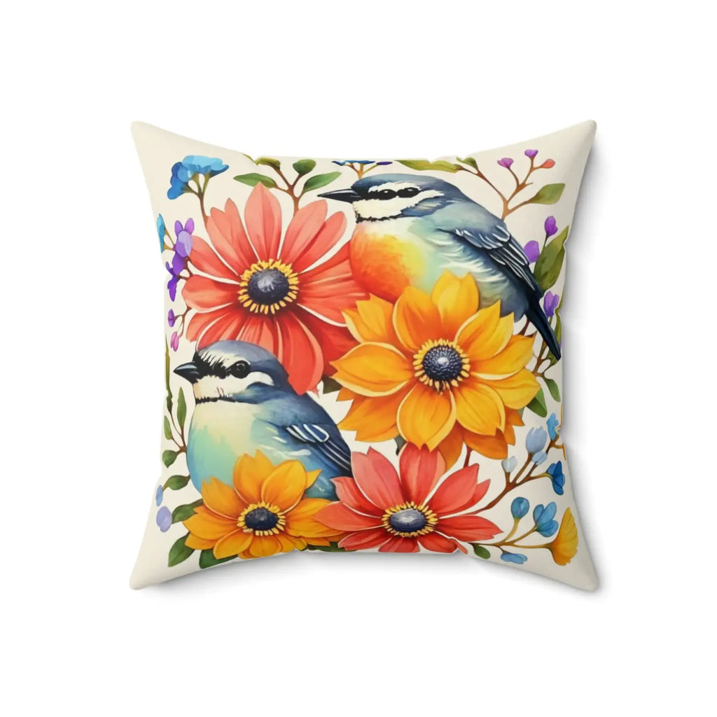 Flowers Throw Pillow - Polyester Square Eco-Friendly Gift - DipaliZ
