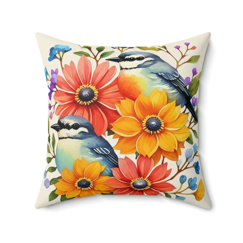 Flowers Throw Pillow - Polyester Square Eco-Friendly Gift - DipaliZ