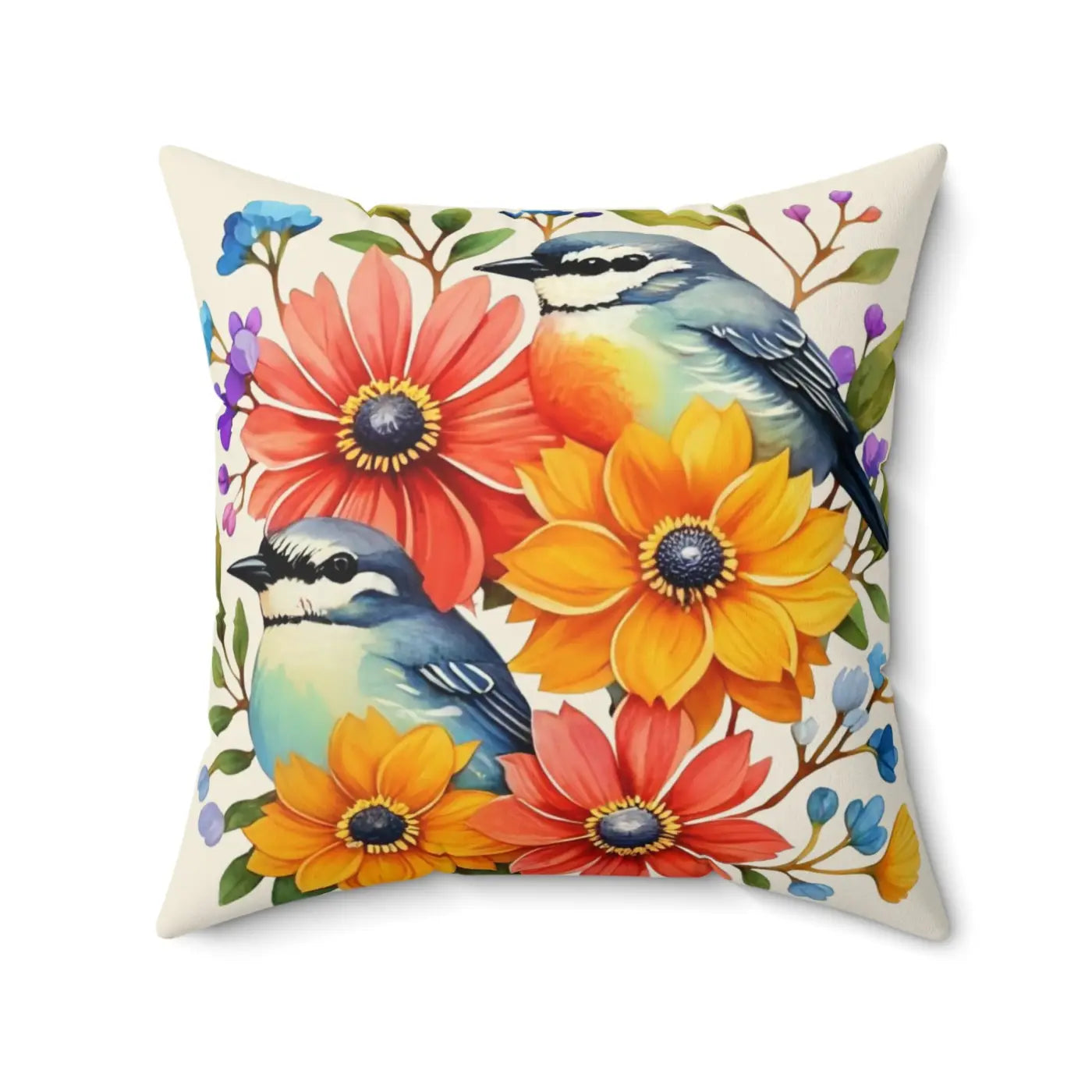 Flowers Throw Pillow - Polyester Square Eco-Friendly Gift - DipaliZ