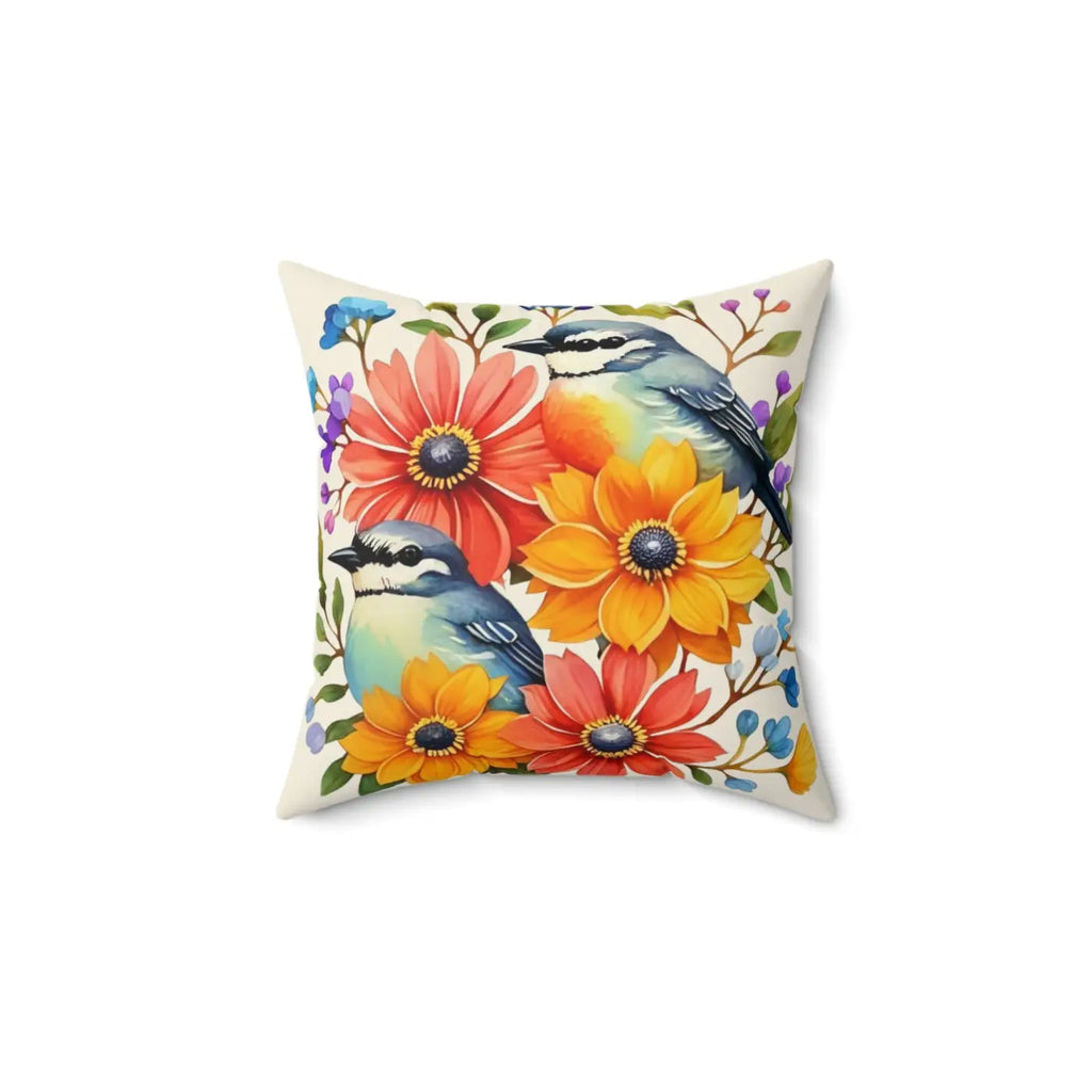 Flowers Throw Pillow - Polyester Square Eco-Friendly Gift - DipaliZ