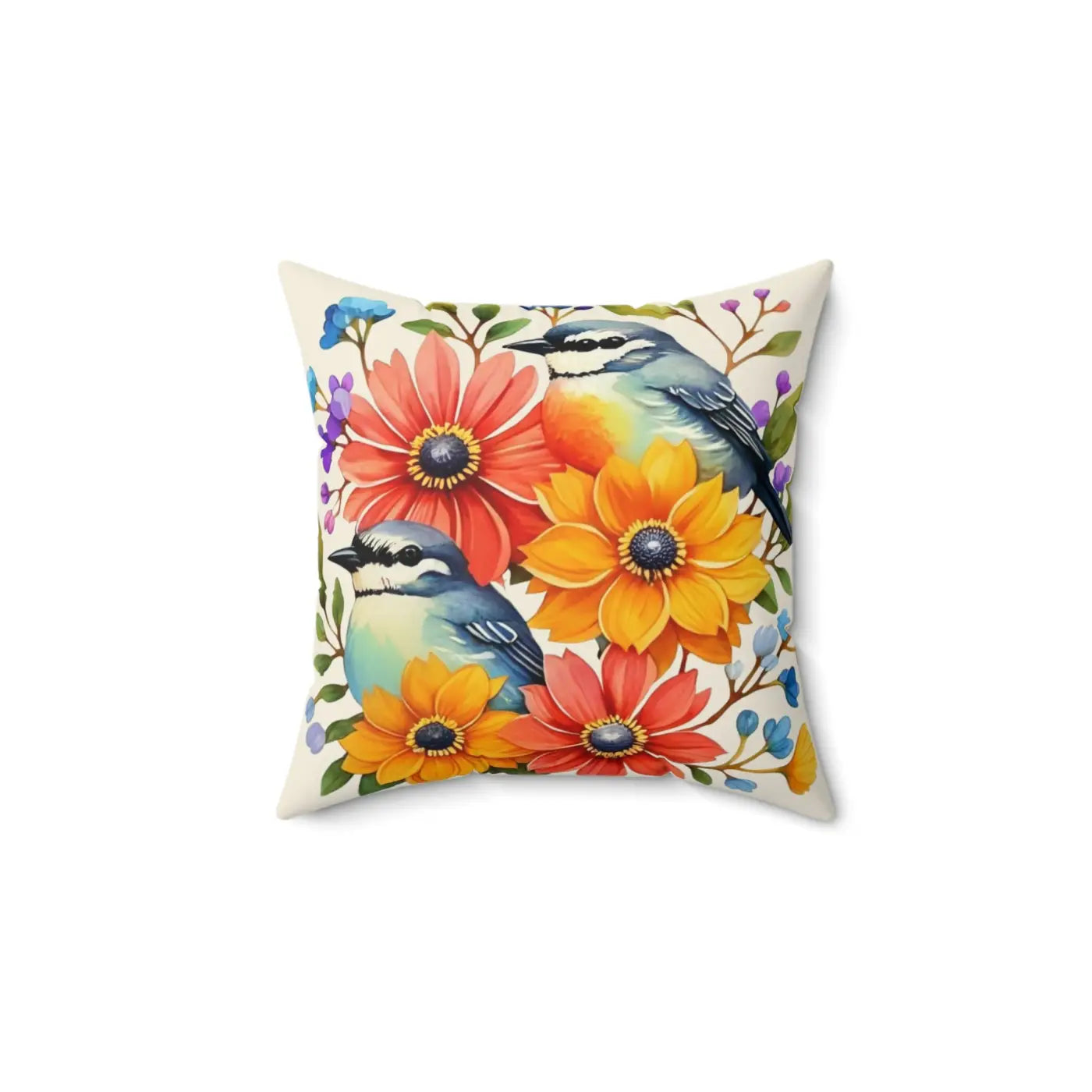 Flowers Throw Pillow - Polyester Square Eco-Friendly Gift - DipaliZ