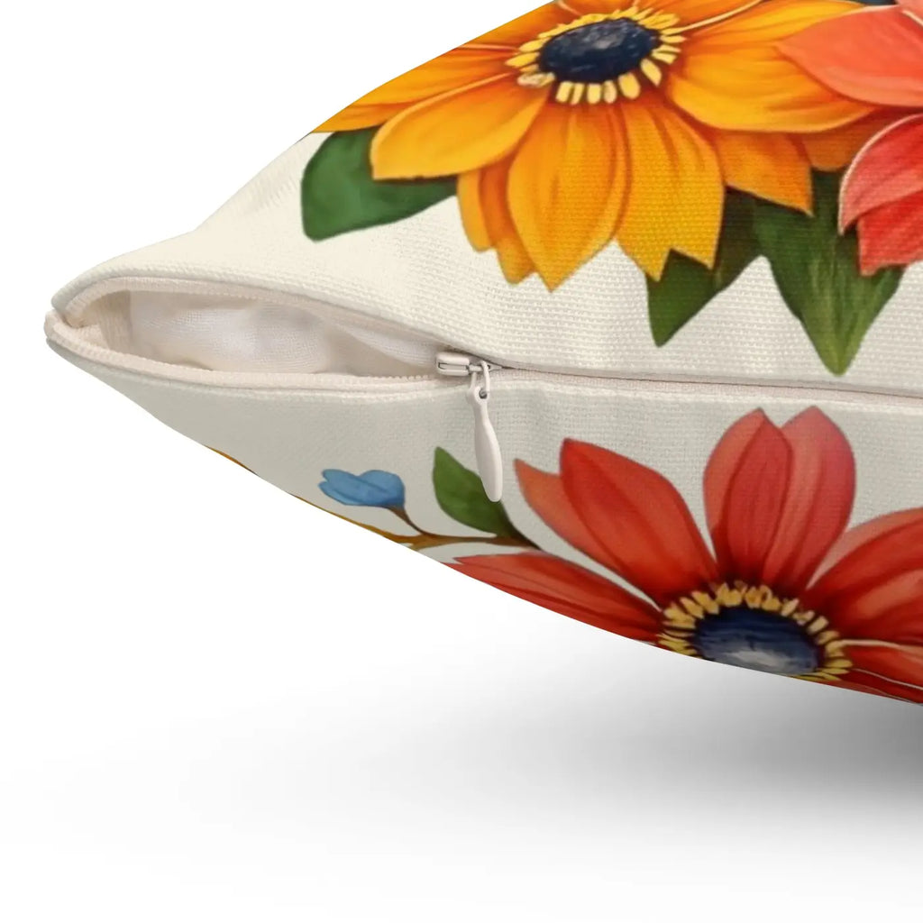 Flowers Throw Pillow - Polyester Square Eco-Friendly Gift - DipaliZ