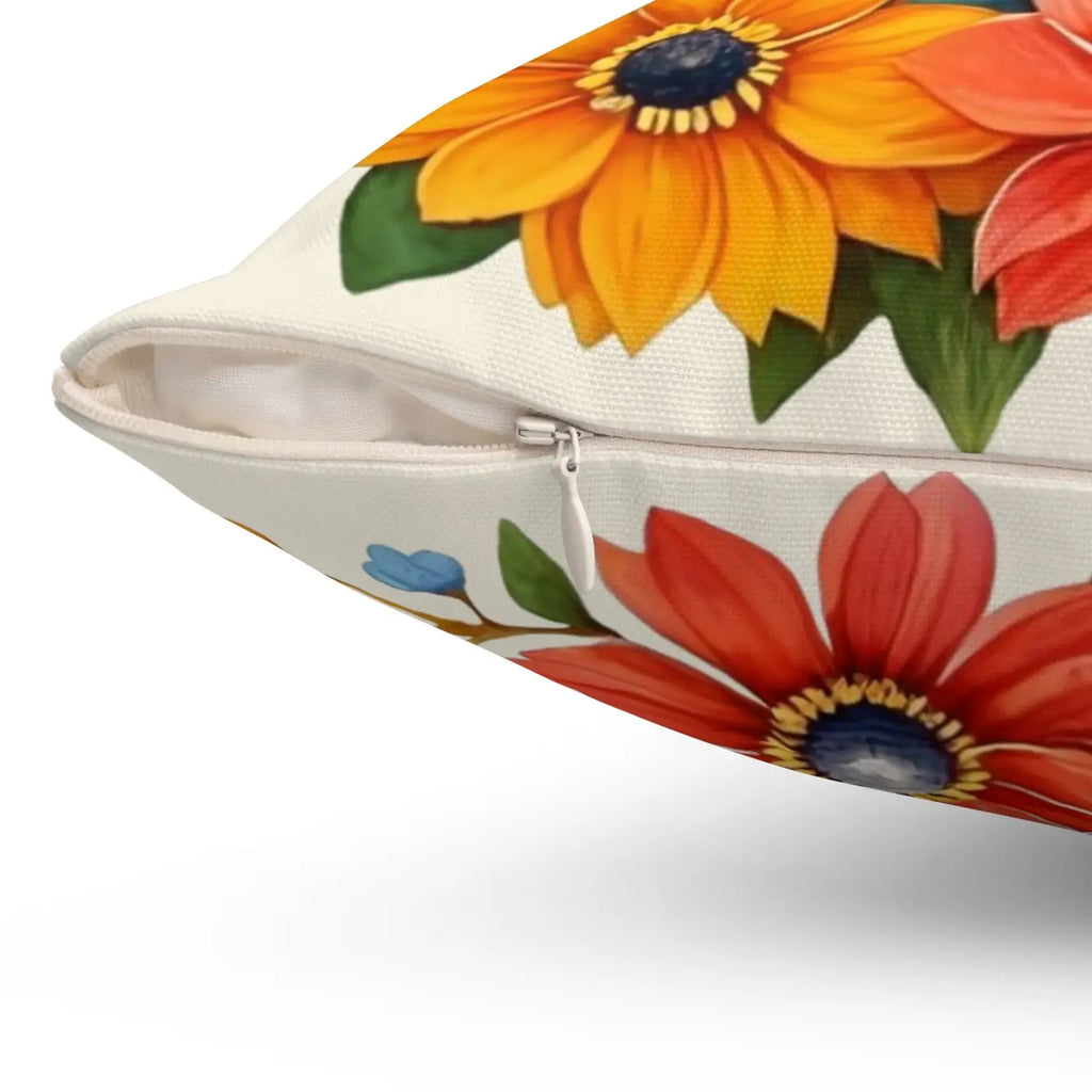 Flowers Throw Pillow - Polyester Square Eco-Friendly Gift - DipaliZ