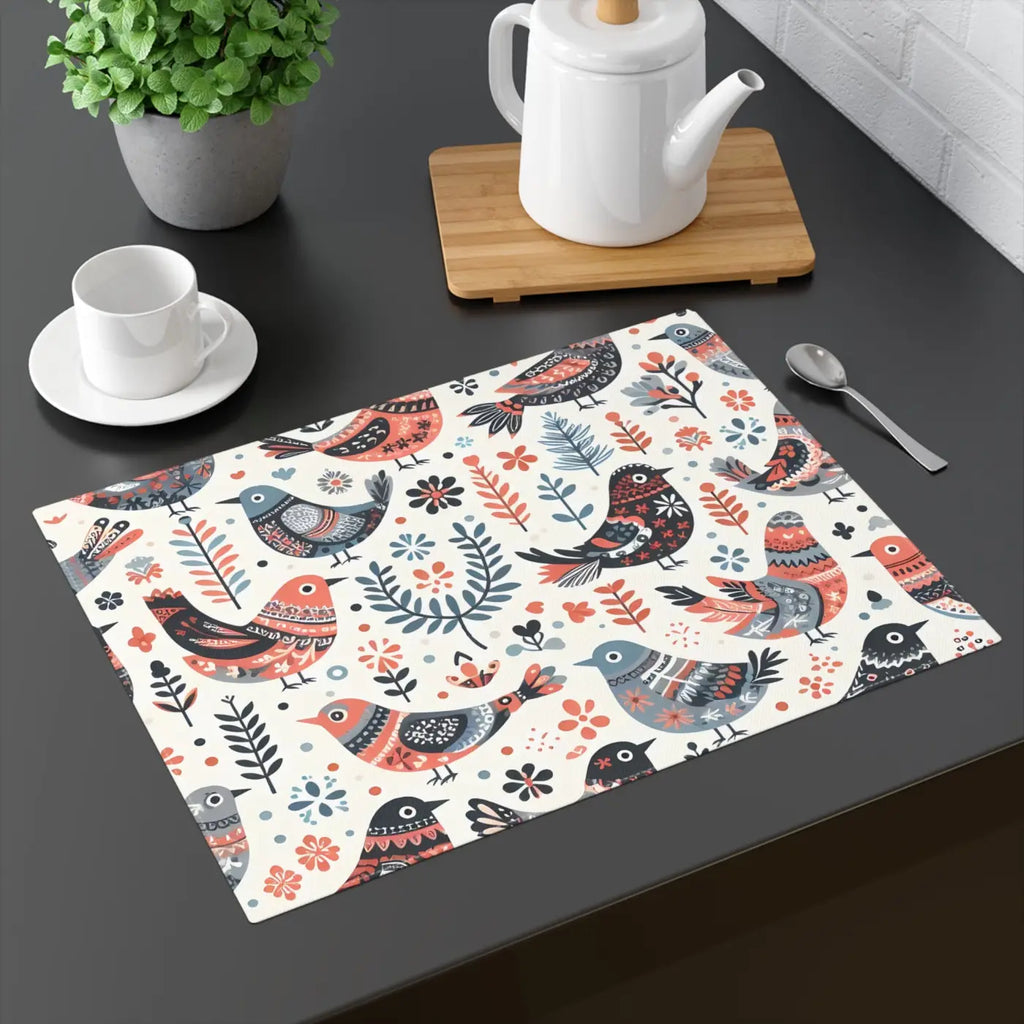 Enchanting Jolly Birds Placemats - Double-Sided Dining Style - DipaliZ