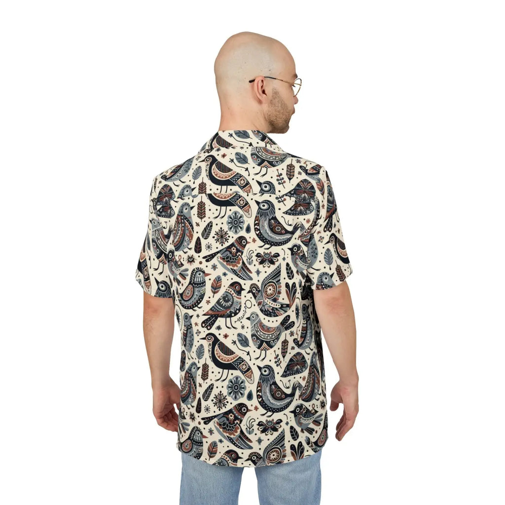 Vibrant Birds Unisex Hawaiian Button-Down - Tropical Style - DipaliZ