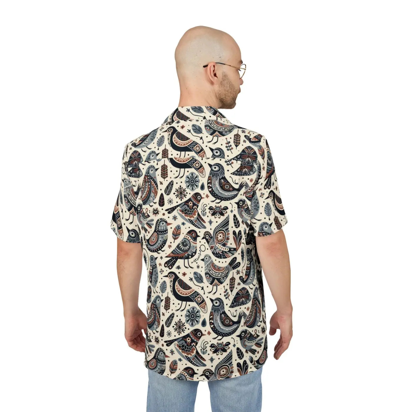 Vibrant Birds Unisex Hawaiian Button-Down - Tropical Style - DipaliZ