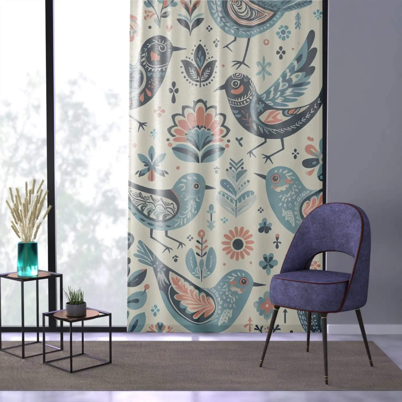 Birds Pattern Window Curtains - Bring Nature Indoors - DipaliZ