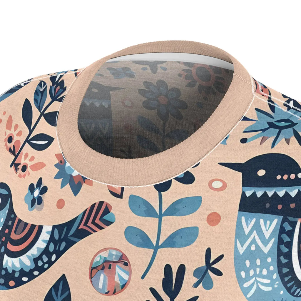 Birds Pattern Sew Tee - Soaring Style Comfort - DipaliZ