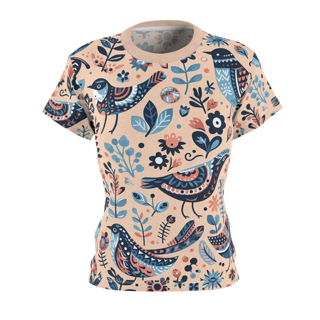 Birds Pattern Sew Tee - Soaring Style Comfort - DipaliZ