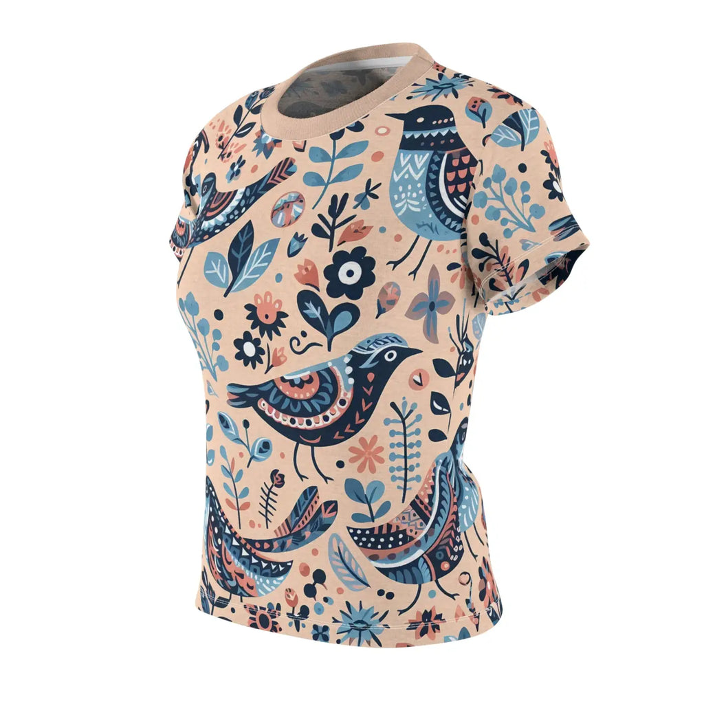 Birds Pattern Sew Tee - Soaring Style Comfort - DipaliZ