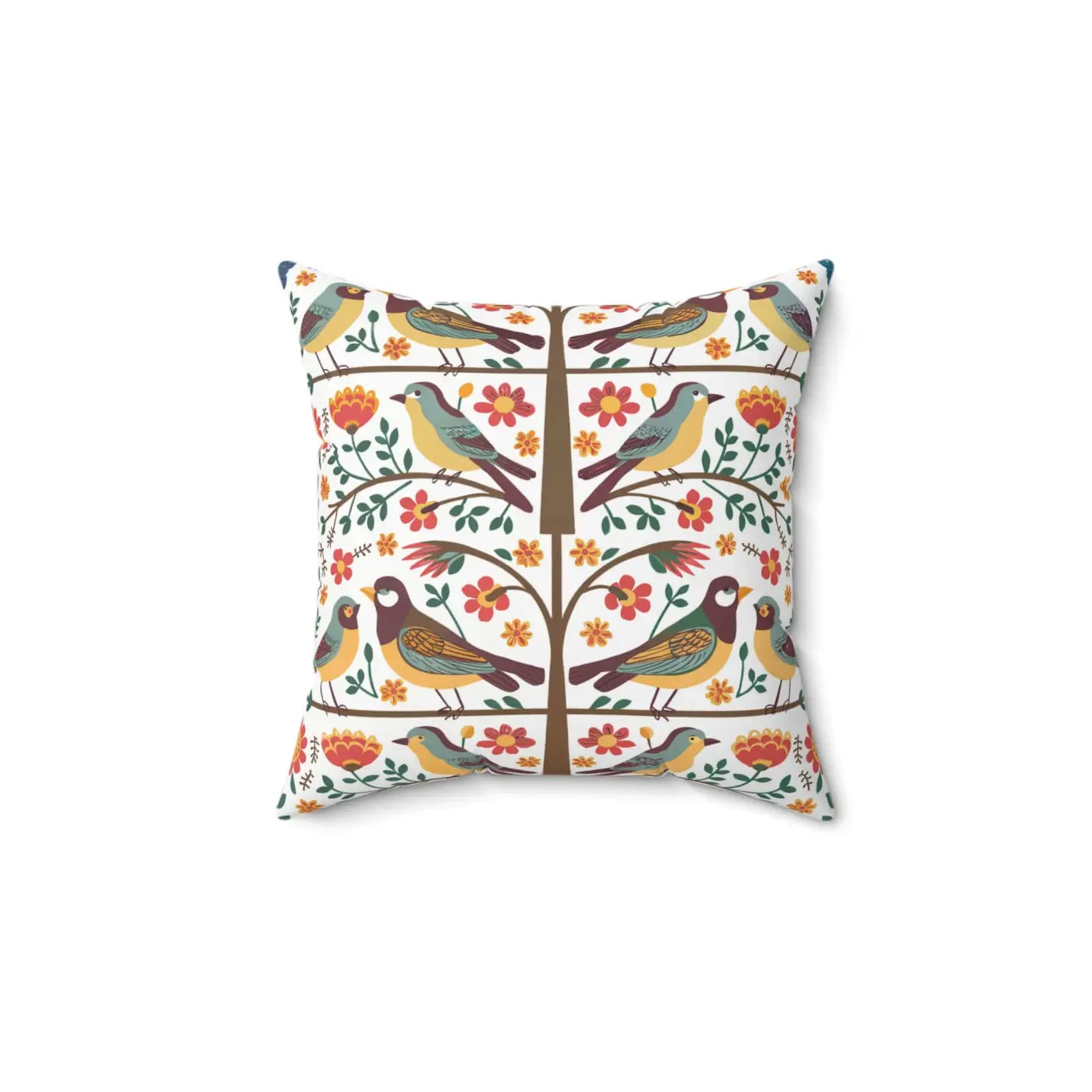 Birds On A Tree Throw Pillow - Spun Polyester Square - DipaliZ