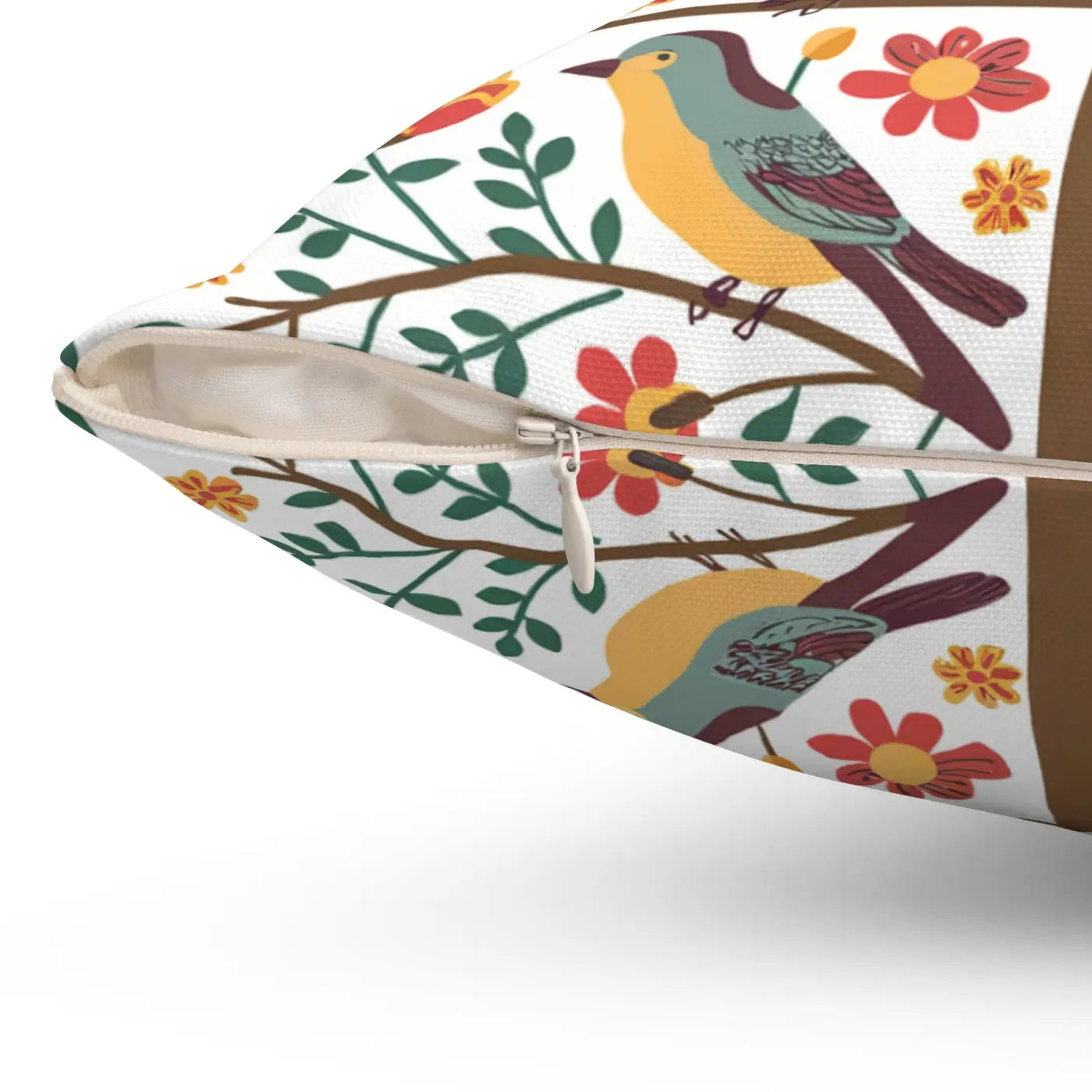 Birds On A Tree Throw Pillow - Spun Polyester Square - DipaliZ