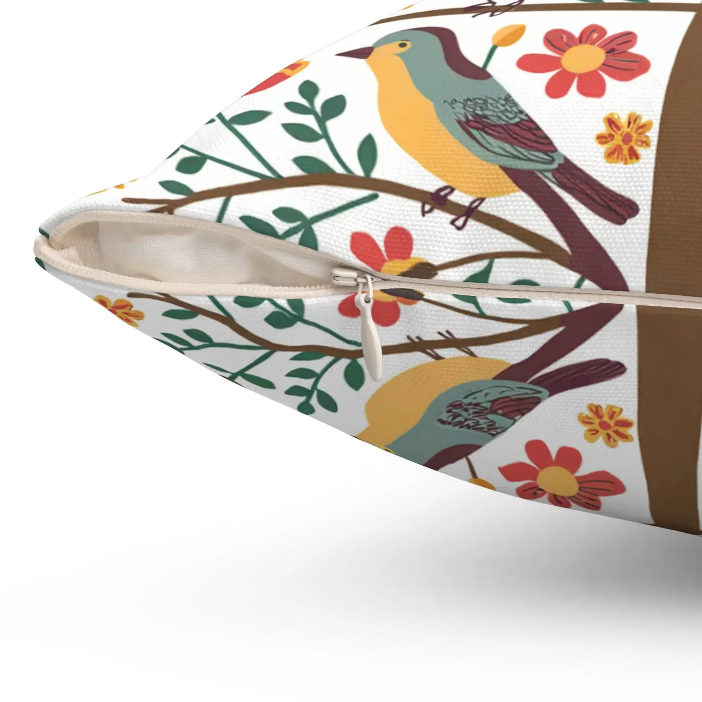 Birds On A Tree Throw Pillow - Spun Polyester Square - DipaliZ