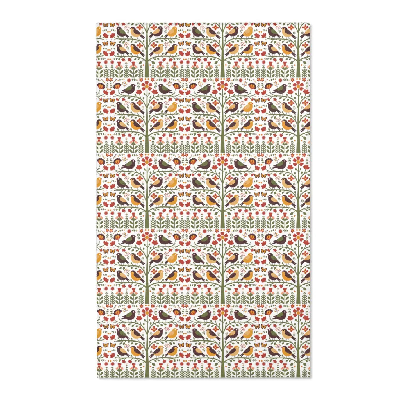 Birds and Trees Area Rug - Nature Inspired Home Decor - DipaliZ