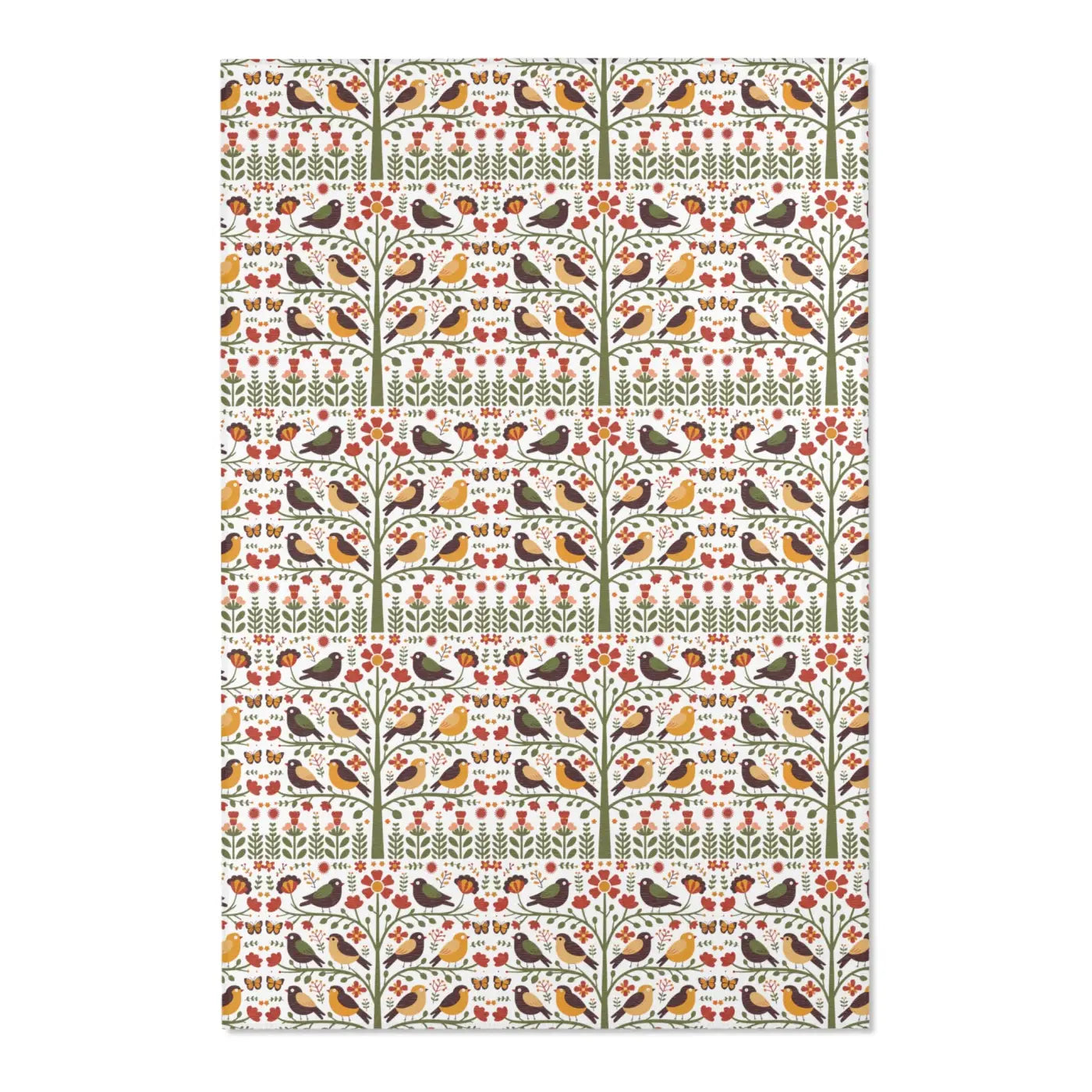 Birds and Trees Area Rug - Nature Inspired Home Decor - DipaliZ