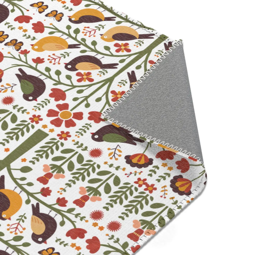 Birds and Trees Area Rug - Nature Inspired Home Decor - DipaliZ