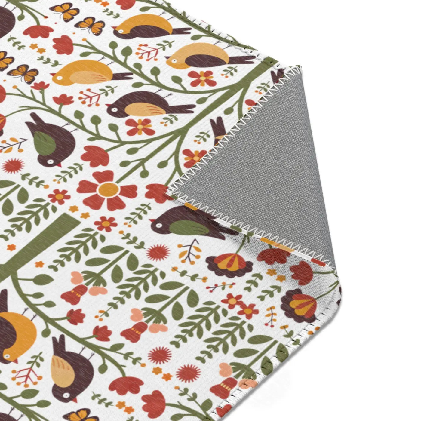 Birds and Trees Area Rug - Nature Inspired Home Decor - DipaliZ