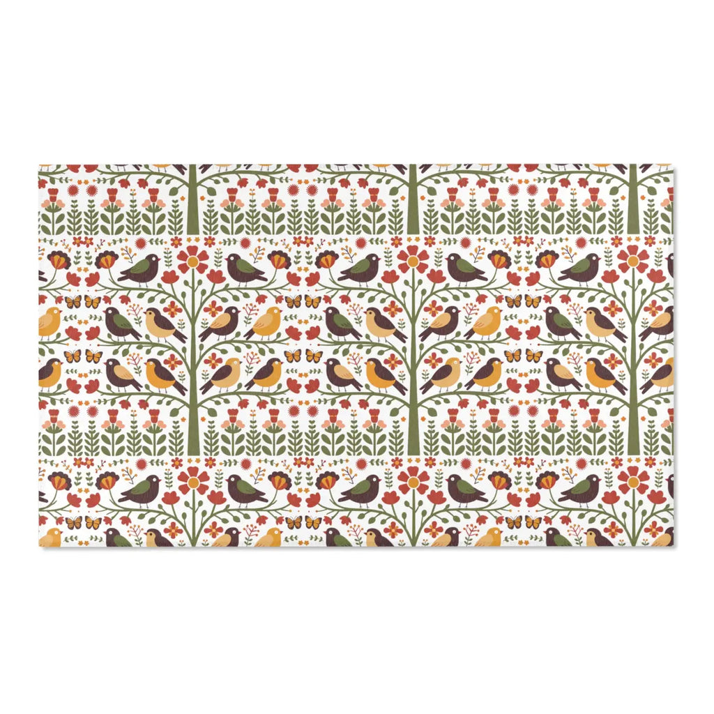 Birds and Trees Area Rug - Nature Inspired Home Decor - DipaliZ