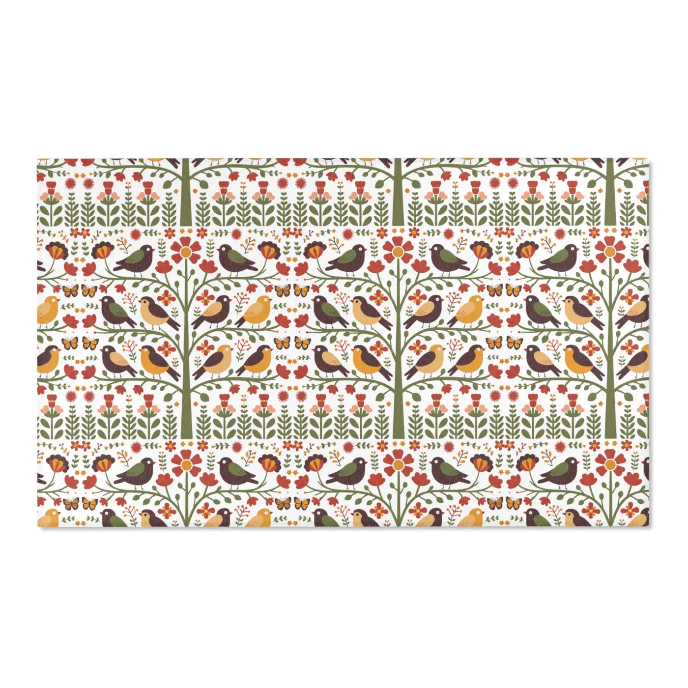 Birds and Trees Area Rug - Nature Inspired Home Decor - DipaliZ