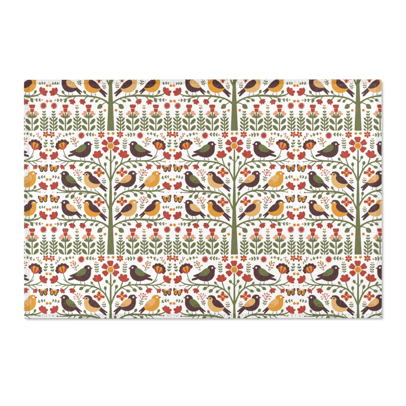 Birds and Trees Area Rug - Nature Inspired Home Decor - DipaliZ