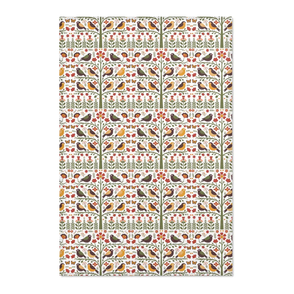 Birds and Trees Area Rug - Nature Inspired Home Decor - DipaliZ