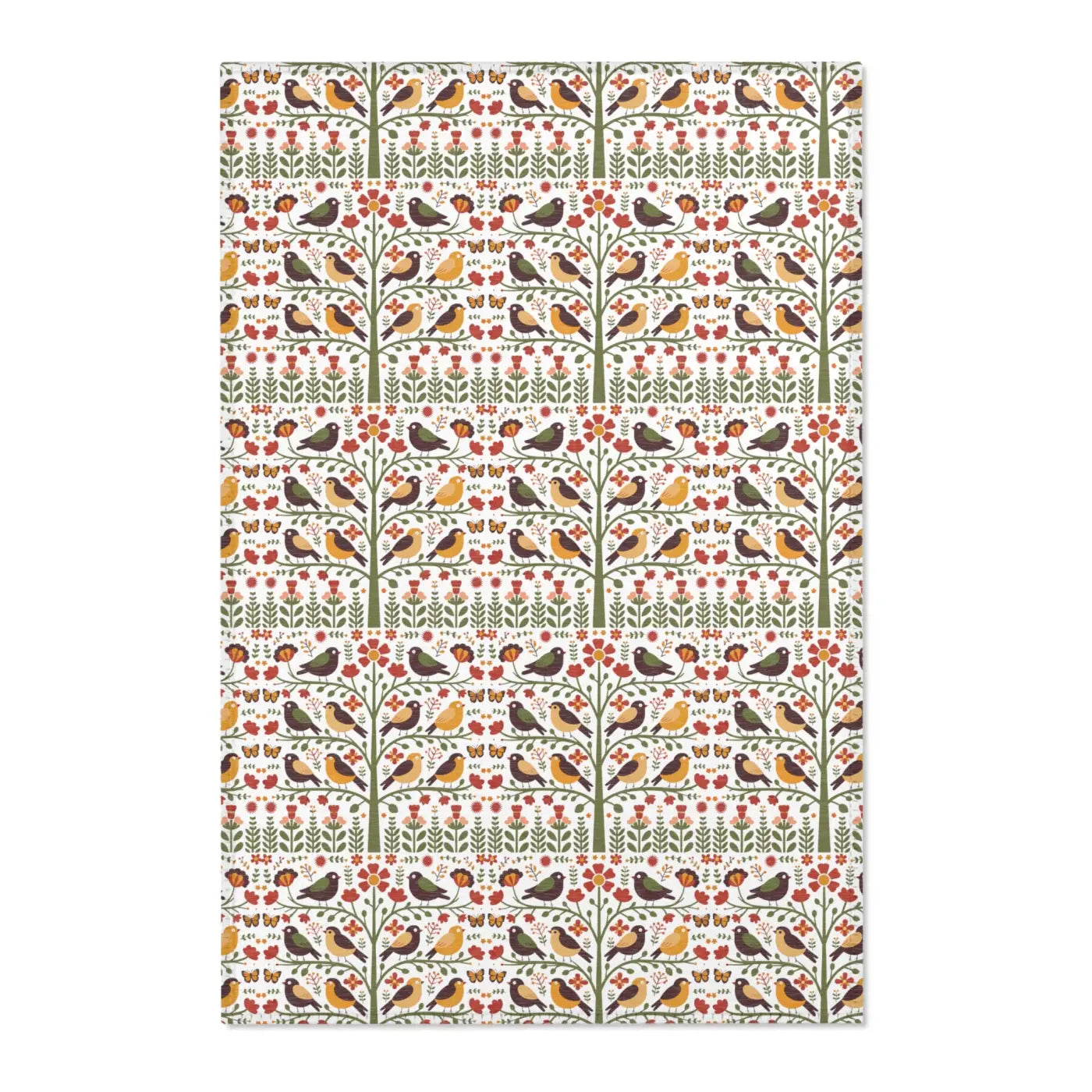 Birds and Trees Area Rug - Nature Inspired Home Decor - DipaliZ