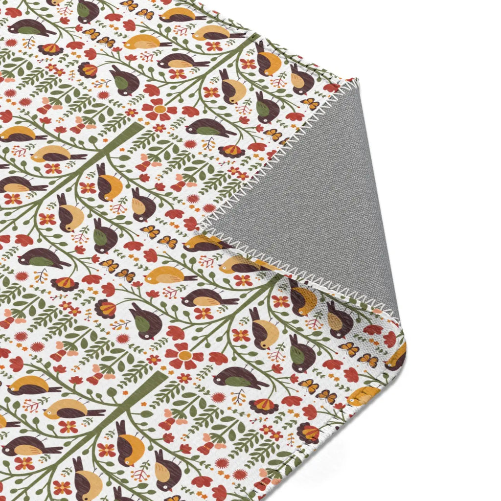 Birds and Trees Area Rug - Nature Inspired Home Decor - DipaliZ