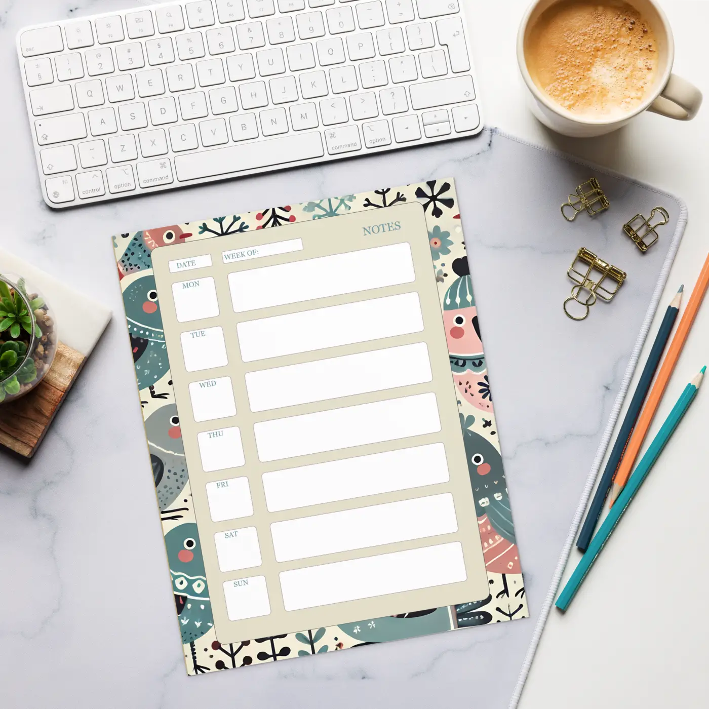 Trees Daily Planner Boost - Enchanted Birds Design - DipaliZ